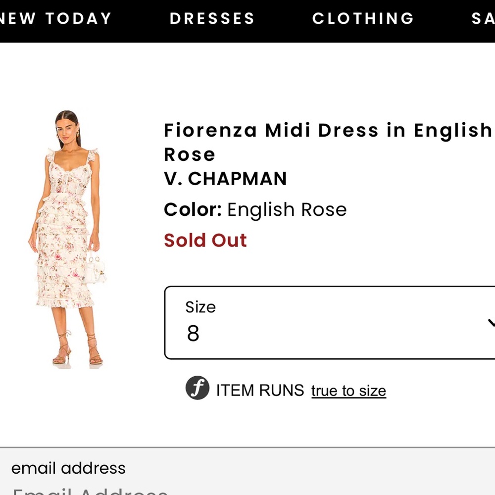 Fiorenza Midi Dress English Rose
V. CHAPMAN Sz 8.